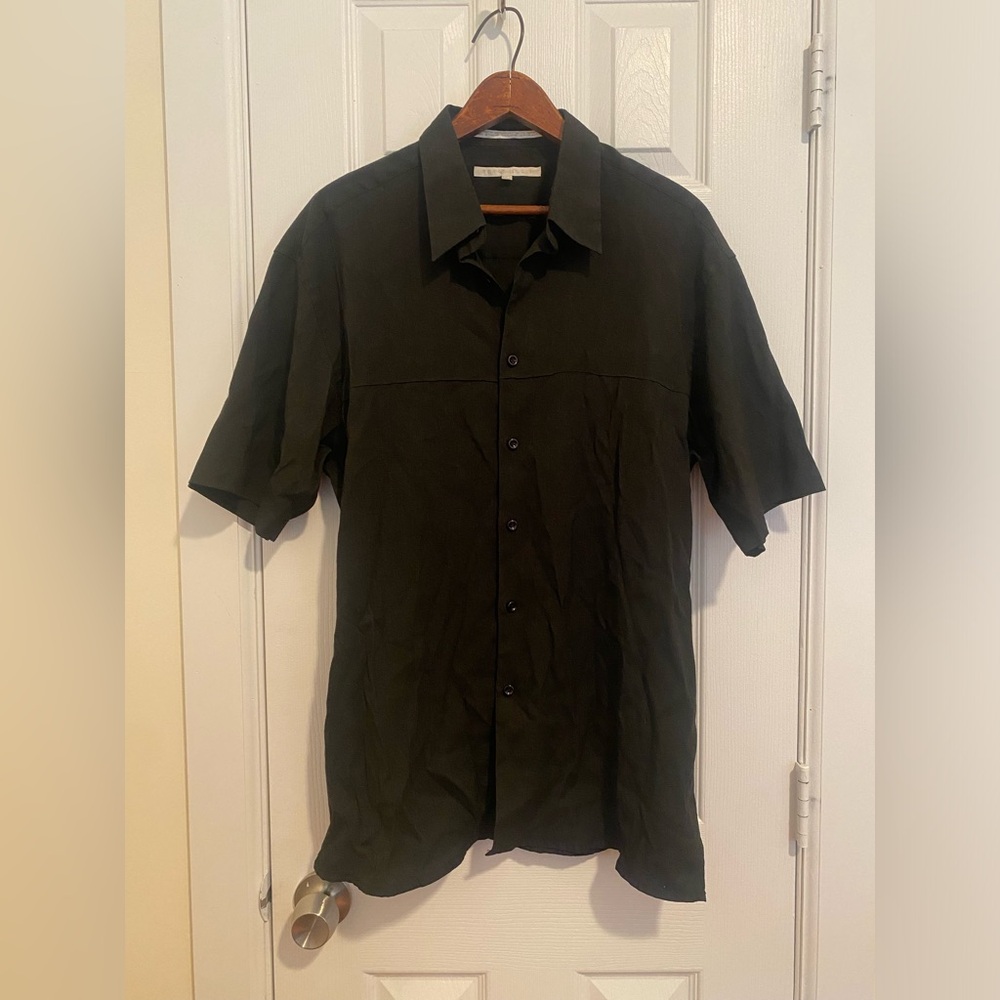 1990’s Vintage Perry Ellis Rayon Short Sleeve Buttondown - Size Large